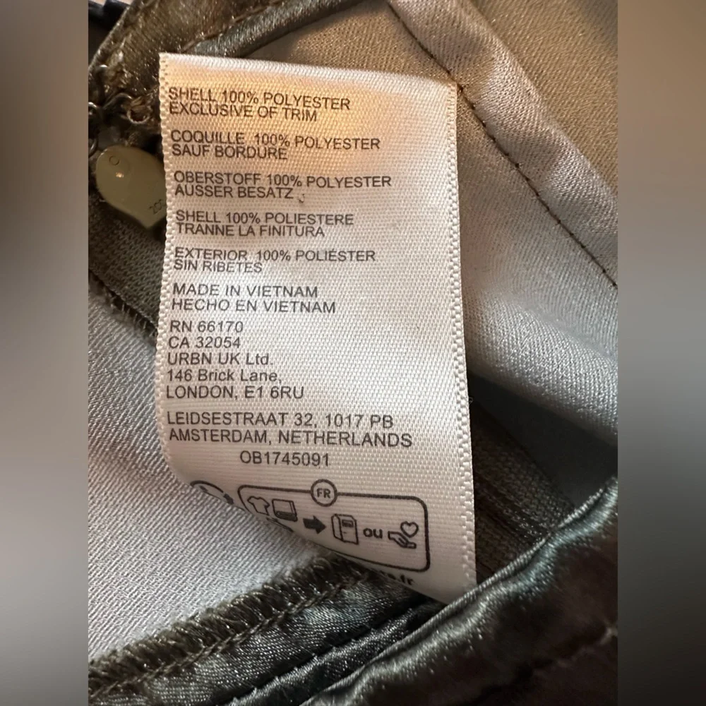 Free People Serena Maxi Skirt Celestial Moon Satin Olive Green Size 8 Astrology
